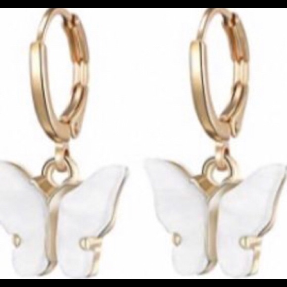 White Brandy Melville Butterfly Earrings - Picture 1 of 1